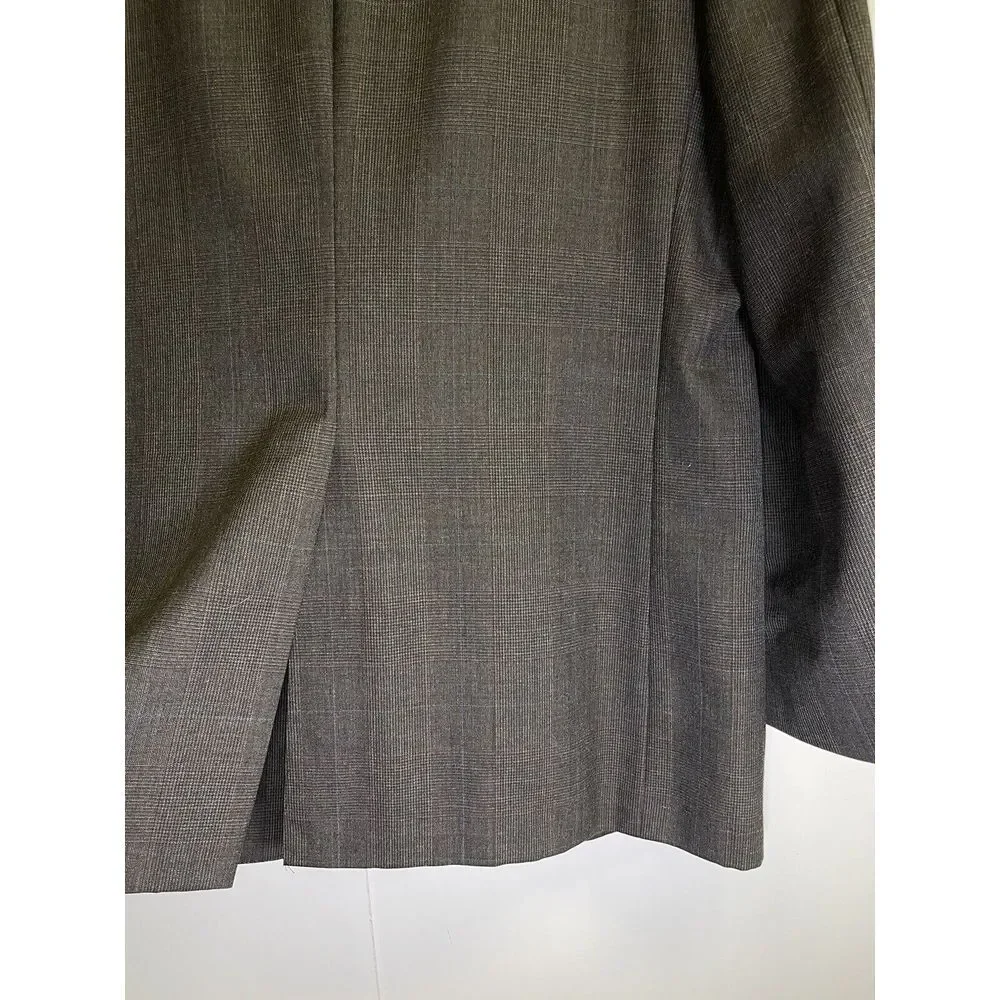 Meeting Street Men's 42R Gray & Black Glen Plaid Blazer Sport Coat Made‎ In USA